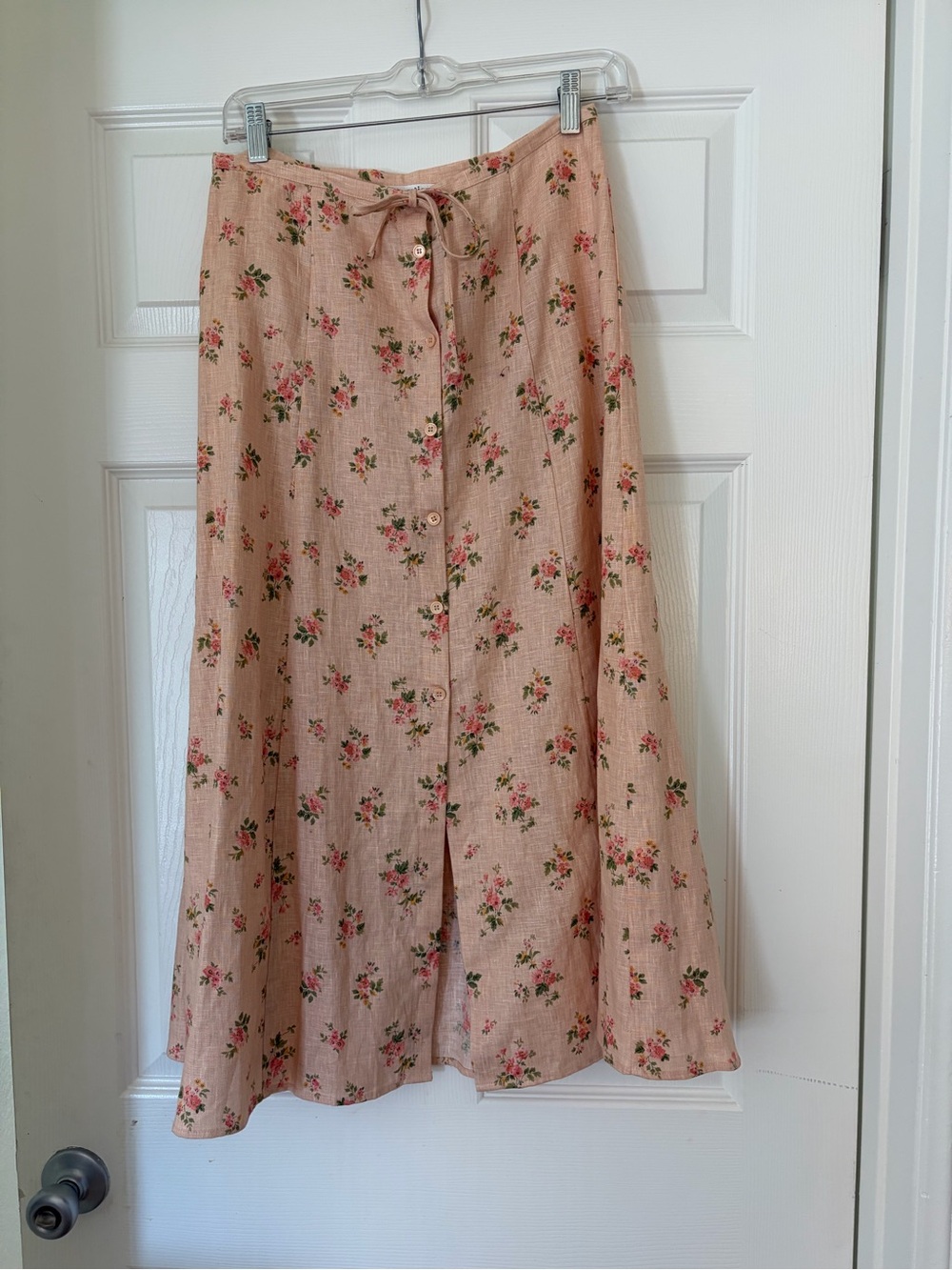 Reformation Button-Front Midi Skirt